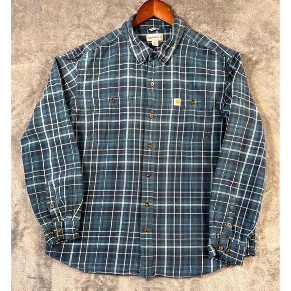 Carhartt Other - Carhartt Men's Relaxed Fit Blue Plaid Button Up Shirt Long Sleeve Size XL